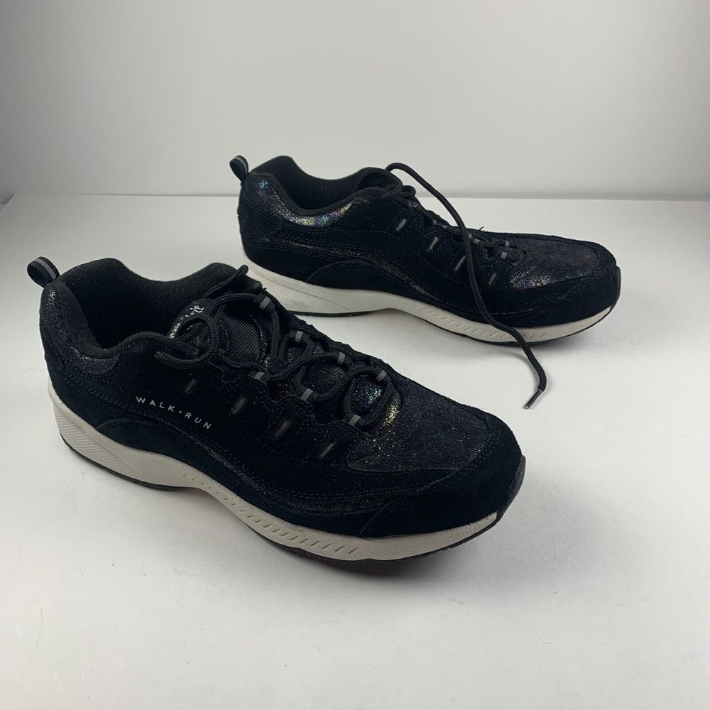 Easy Spirit Seromy25-HS Sneakers Women's 9M Black Casual Lace Up Athletic Shoes